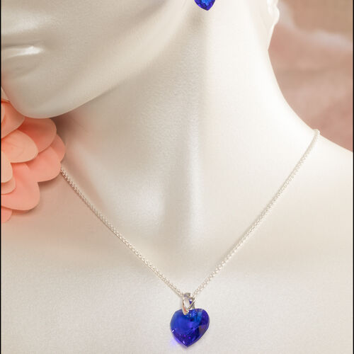 Crystal Heart Necklace & Earring Set