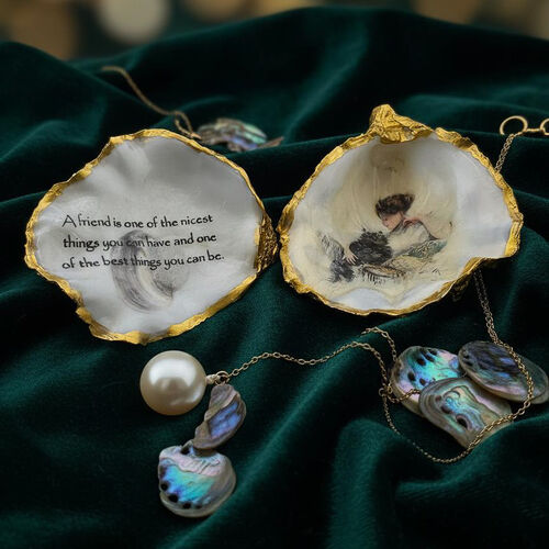 Handcrafted Oyster Shell Keepsake Box