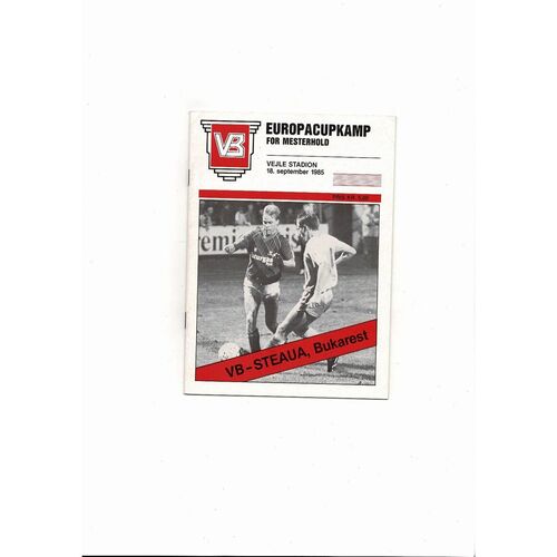 Vejle B v Steaua Bucharest European Cup Football Programme 1985/86