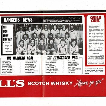 Rangers v Lillestrom European Cup Winners Cup Football Programme 1979/80