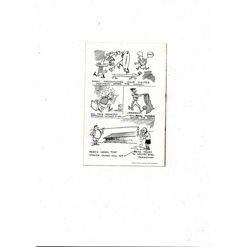 Wolves v Real Madrid Friendly Football Programme 1957/58