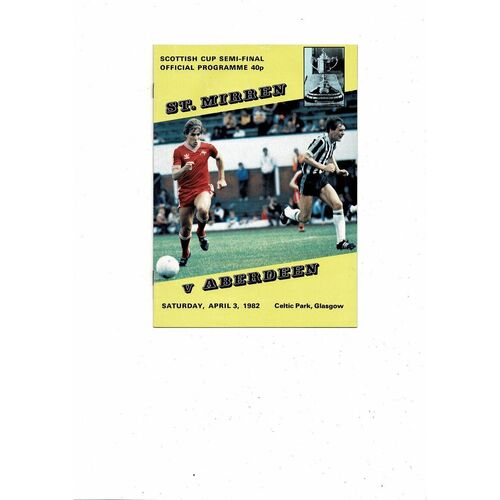 1982 St Mirren v Aberdeen Scottish Cup Semi Final Football Programme