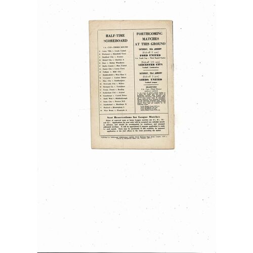 1959/60 Chelsea v Bradford Park Avenue FA Cup Football Programme