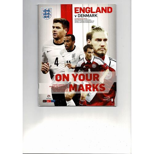 2014 England v Denmark Football Programme