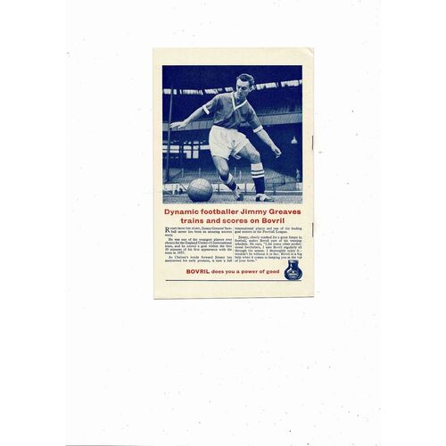 1960 England v Spain Football Programme