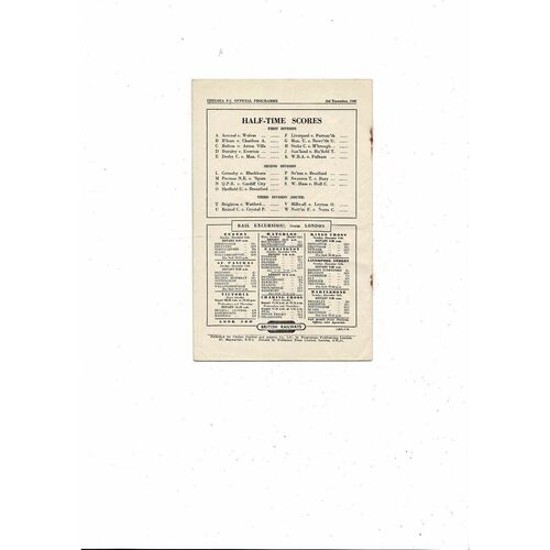 1949/50 Chelsea v Blackpool Football Programme