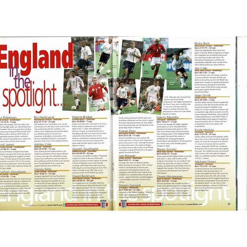 2002 England v Portugal Football Programme