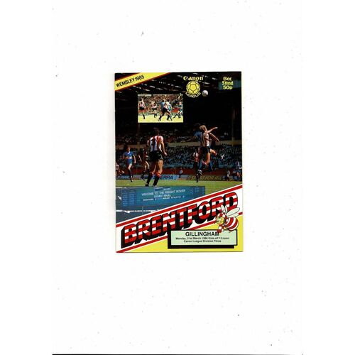 1985/86 Brentford v Gillingham Football Programme