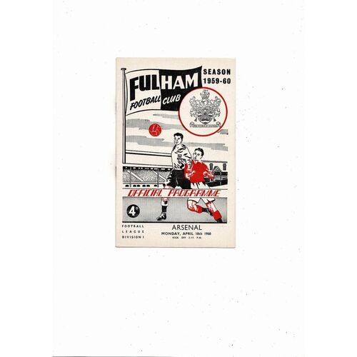 1959/60 Fulham v Arsenal Football Programme