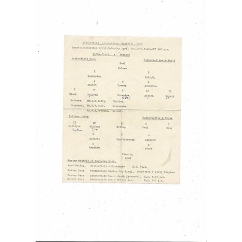 1961/62 Netherfield v Padiham Football Programme