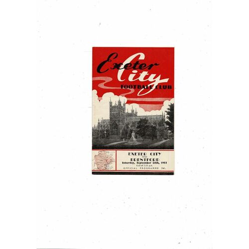 1955/56 Exeter City v Brentford Football Programme