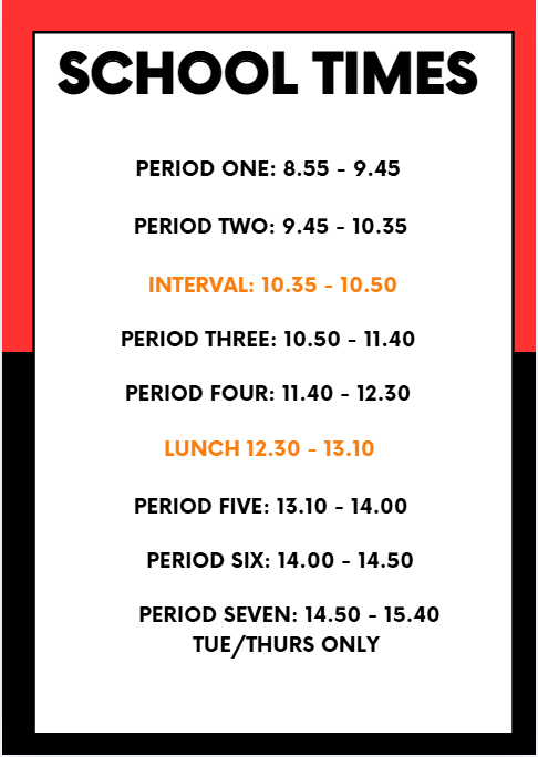 School Day Timetable
