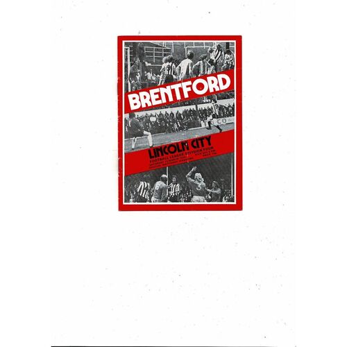 1975/76 Brentford v Lincoln City Football Programme
