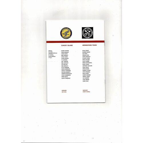 2004 Canvey Island v Hednesford Town FA Trophy Final Football Programme @ Aston Villa