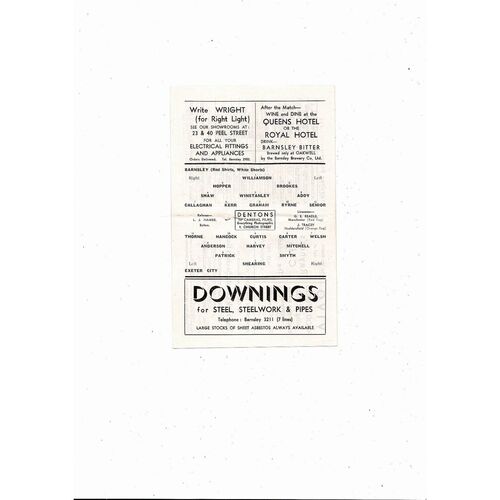 1964/65 Barnsley v Carlisle United Football Programme