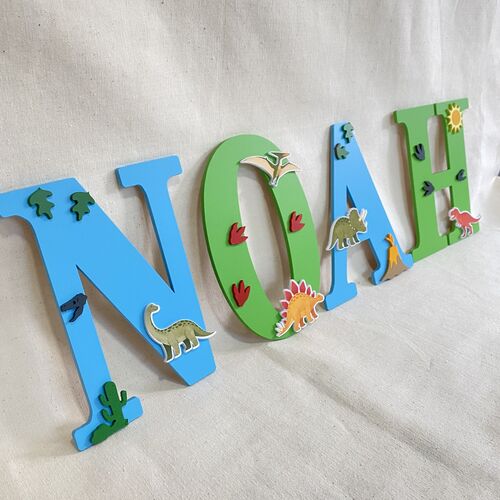 Personalised Dinosaur Name Letters – Kids Bedroom & Nursery Wall Decor