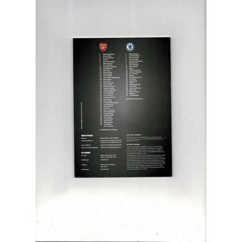 2017 Arsenal v Chelsea Charity Shield Football Programme