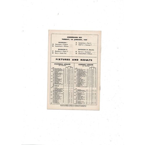 1956/57 Manchester United v Chelsea Football Programme