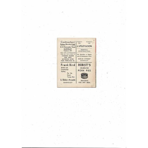 1961/62 Barnsley v Bournemouth Football Programme