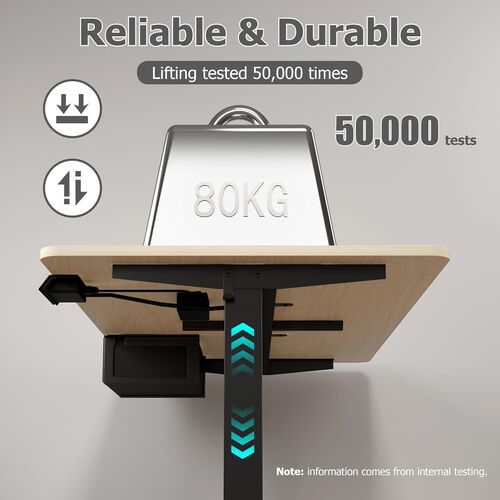 mcc direct Electric Standing Desk, Sit Stand Table, Height Adjustable Electric Standing Computer Desk with Desk Drawer for Home Office(100 X 60cm, White)-Easton