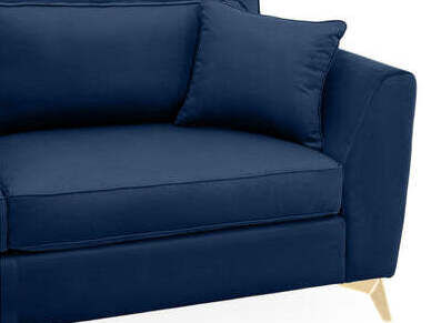DEVA CHAISE CORNER SOFA IN NAVY BLUE PLUSH