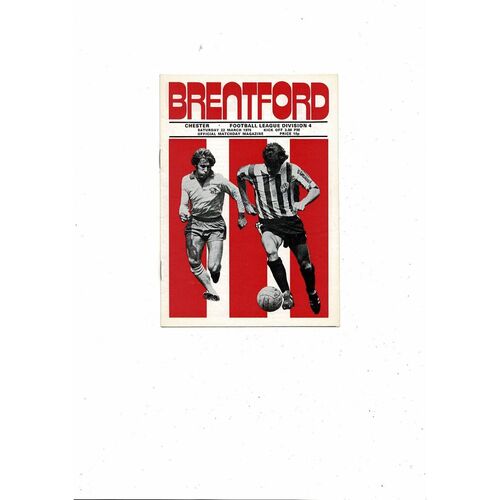 1974/75 Brentford v Chester City Football Programme
