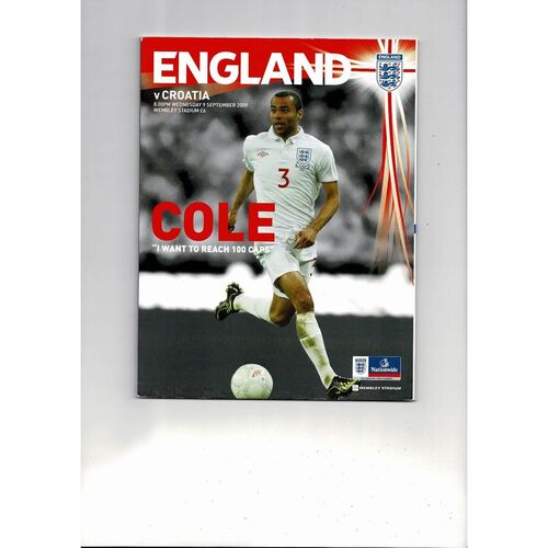 2009 England v Croatia Football Programme