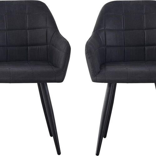 mcc direct 2x Faux Matte Suede Leather Dining Chairs Accent Chairs home & restaurants Adrian