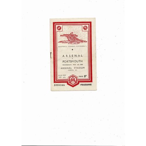 1948/49 Arsenal v Portsmouth Football Programme