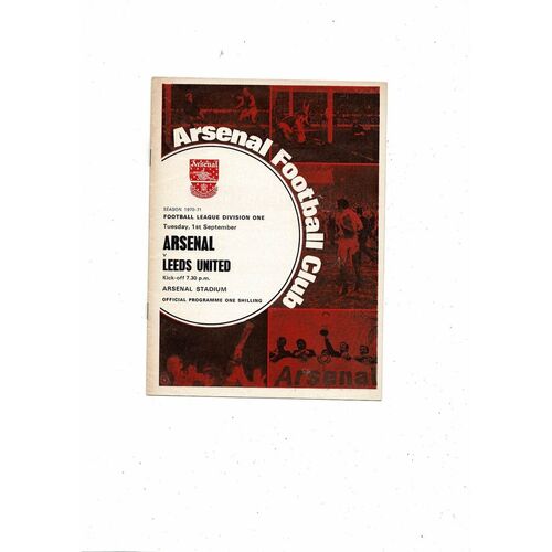 1970/71 Arsenal v Leeds United Football Programme