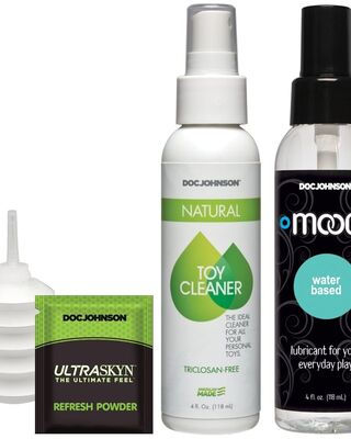 Doc Johnson Vac U Lock Vibrating Dual Density Starter Set Chocolate