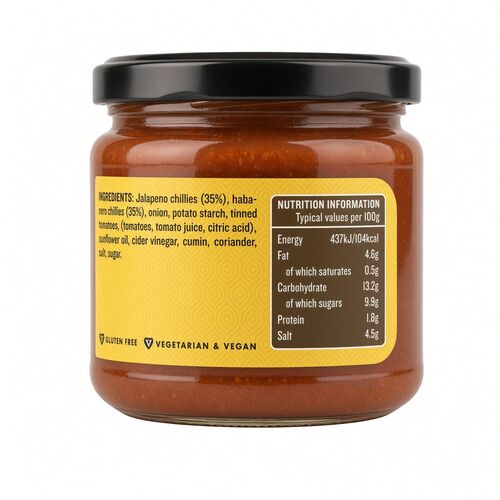 Hot Chilli Sauce - Jalapeño & Habanero by Manfood 300g