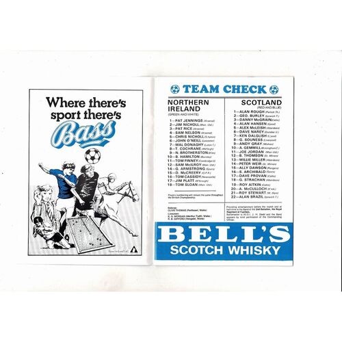 1980 Northern Ireland v Scotland Football Programme