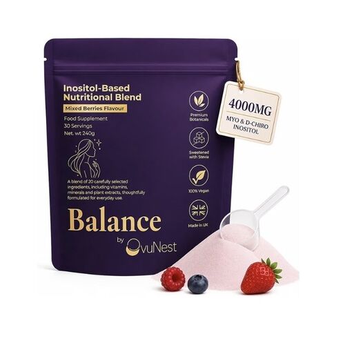 Balance by OvuNest Inositol Nutritional Blend - Hormone & Cycle Support - Mixed Berries 240g