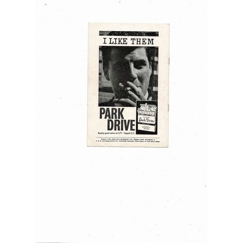 1964/65 Birmingham City v Wolves Football Programme