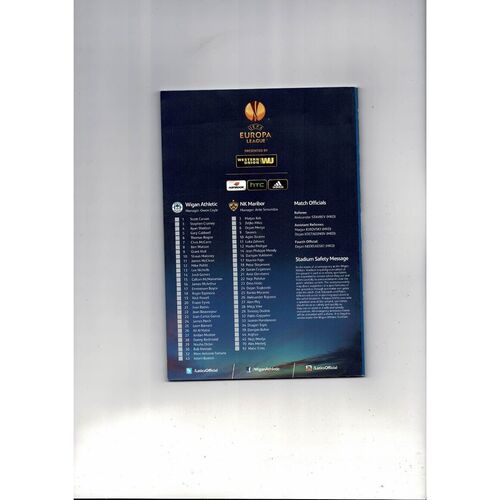 Wigan Athletic v NK Maribor Europa League Football Programme 2013/14