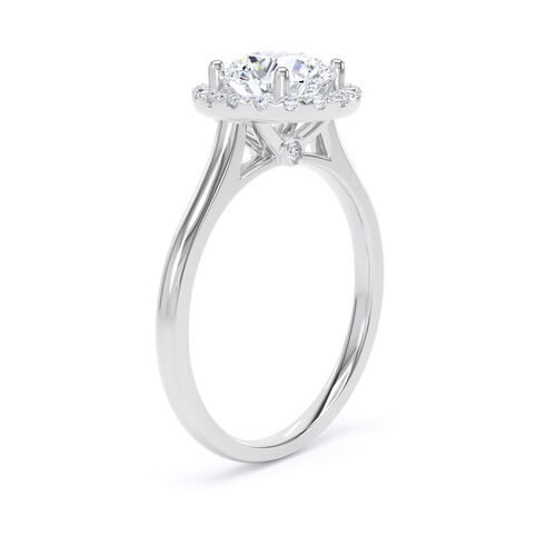 Round brilliant halo with polished shoulders