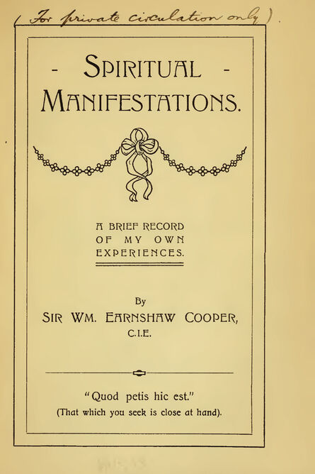 1910 | Spiritual Manifestations