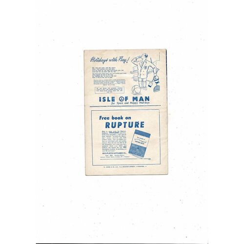 1956/57 Everton v Leeds United Football Programme