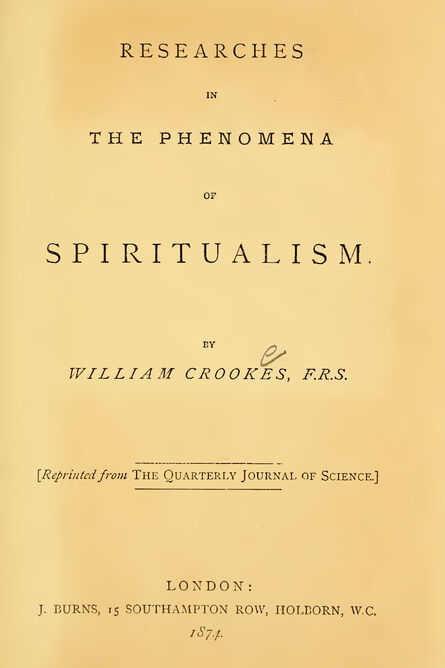1874 | The Phenomena of Spiritualism