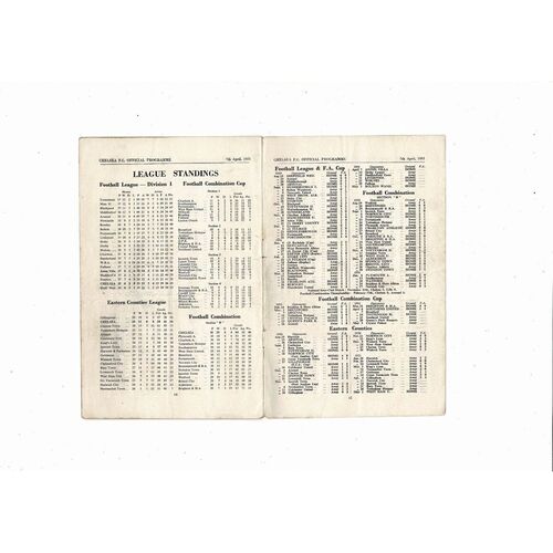 1950/51 Chelsea v Aston Villa Football Programme