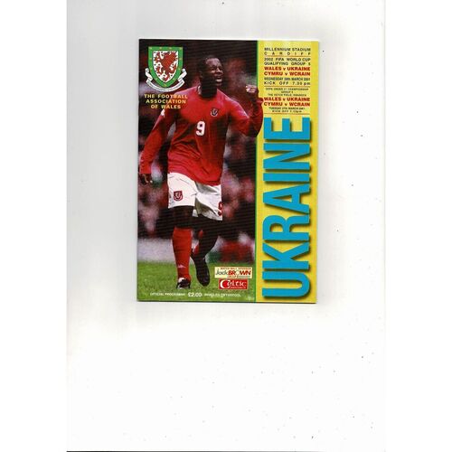 2001 Wales v Ukraine World Cup Football Programme
