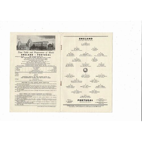 1958 England v Portugal Football Programme Bobby Charlton debut