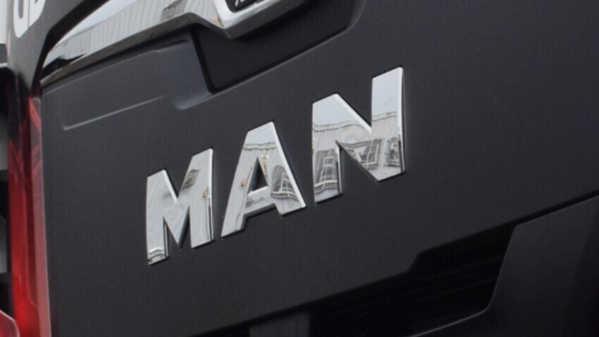 MAN emblem on the front of a lorry.