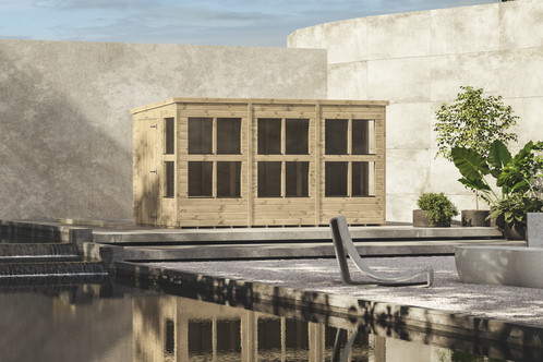 Premium Pent Potting Shed 20x8 (Double Door)