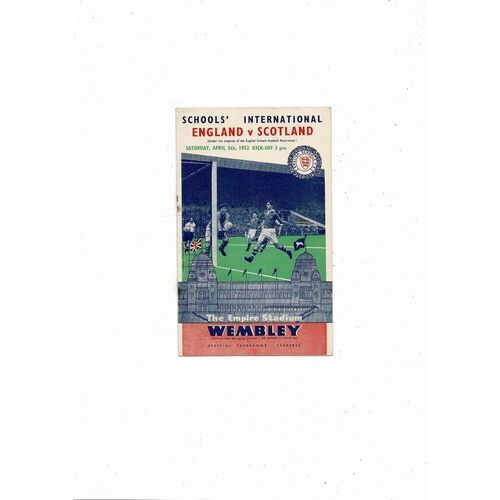 1952 England v Scotland Schools International Football Programme