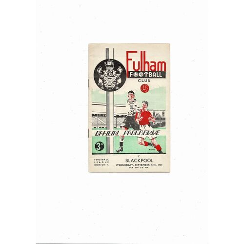 1950/51 Fulham v Blackpool Football Programme