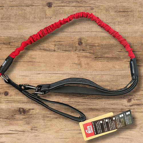 Bungee Dog Lead with traffic Grip Red