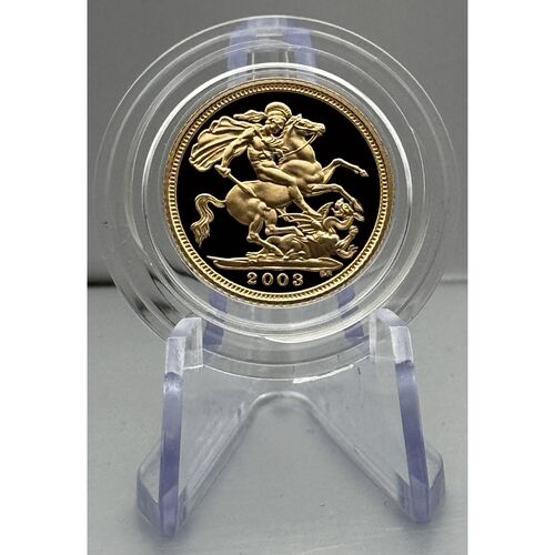 FDC 2003 gold proof half sovereign