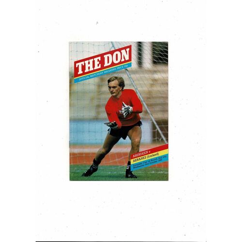 Aberdeen v  Akranes European Cup Football Programme 1985/86